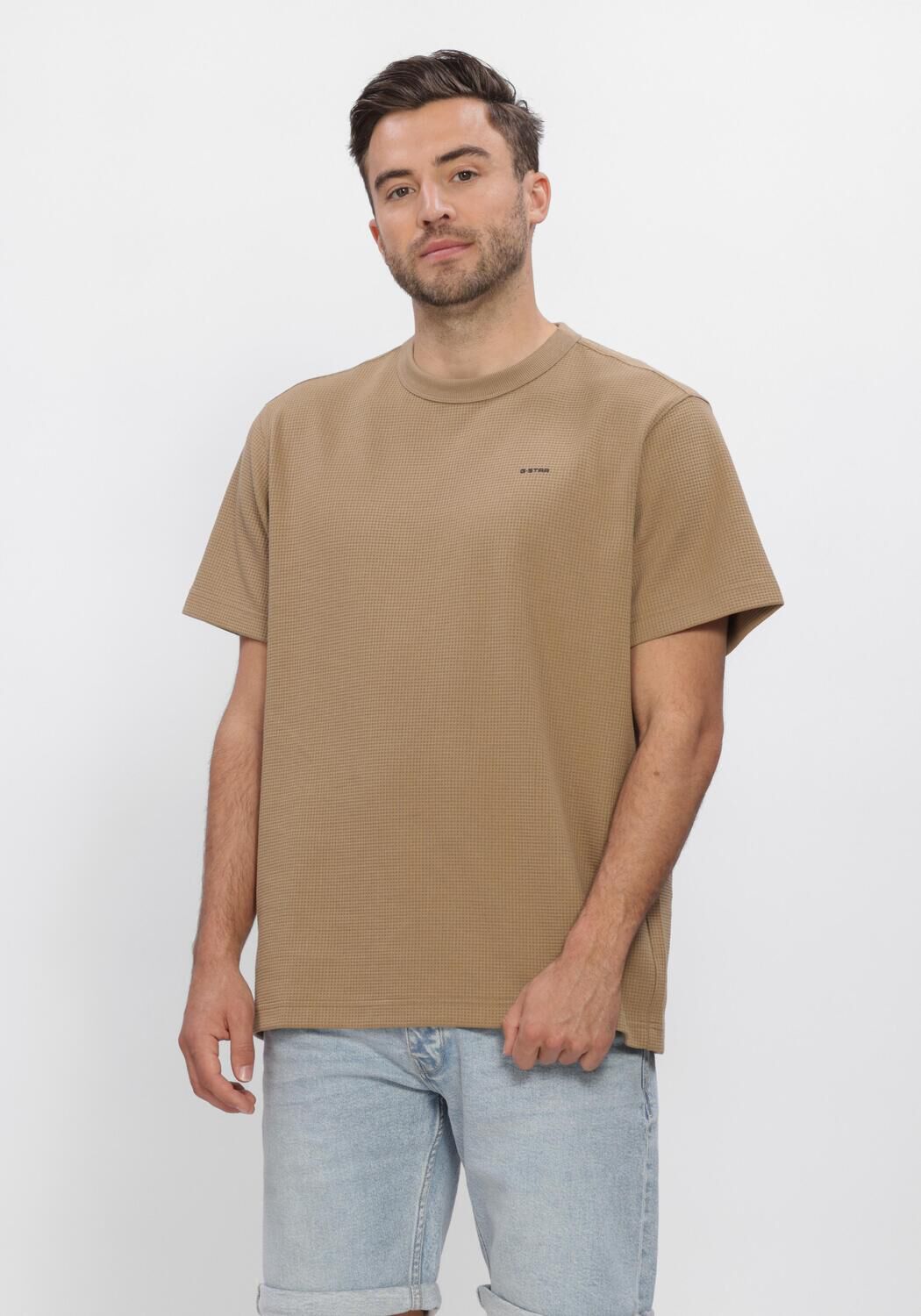 Khaki G-STAR RAW T-shirt TRUE REGULAR STRUCTURED R T - large