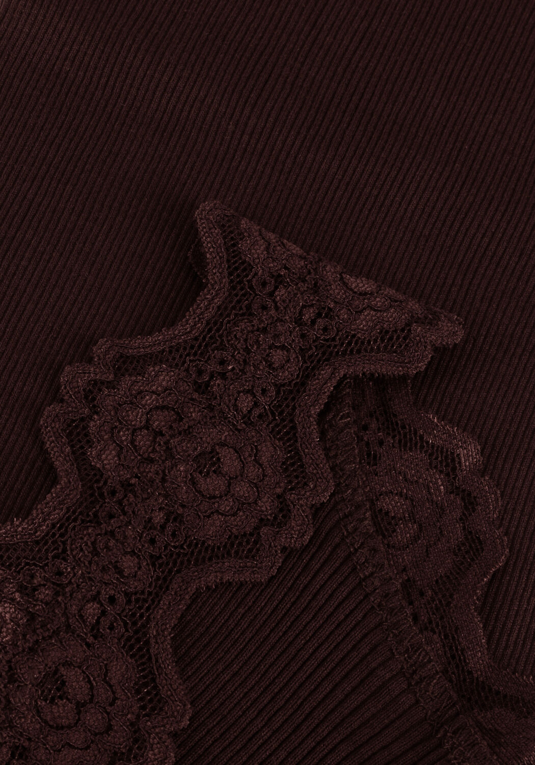 Braune ROSEMUNDE Top BABETTE SILK TOP W/ LACE - large