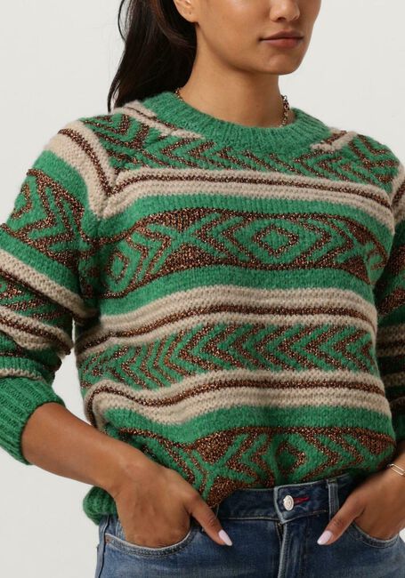 Grüne SCOTCH & SODA Pullover METALLIC FAIR ISLE PULLOVER - large