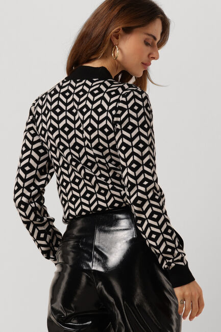 Schwarze OBJECT Pullover THESS L/S JACQUARD KNIT PULLOVER - large