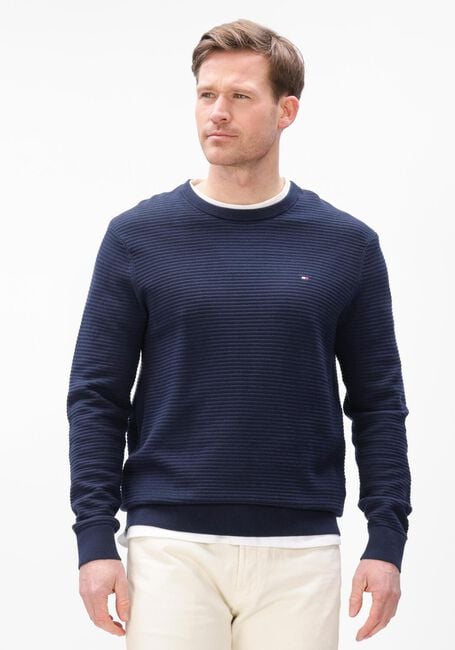 Dunkelblau TOMMY HILFIGER Pullover SEASONAL STRUCTURE CNECK - large
