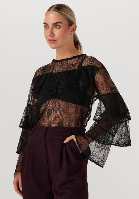 Schwarze ALIX THE LABEL Blusen RUFFLE LACE TOP - large