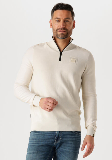 Beige PME LEGEND Pullover HALF ZIP COLLAR COTTON MODAL - large