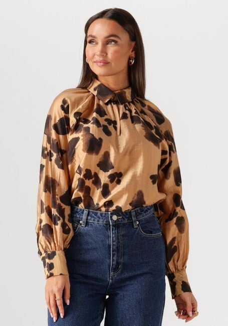 Camelfarbene MSCH COPENHAGEN Blusen MSCHNILLA ROMINA TOP AOP - large