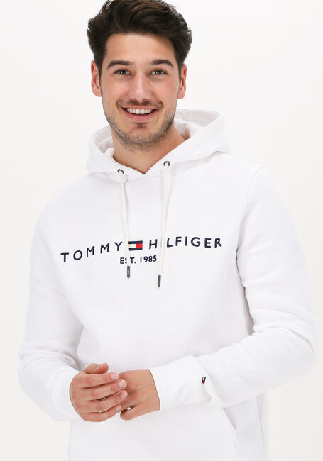 Weiße TOMMY HILFIGER Sweatshirt TOMMY LOGO HOODY - large