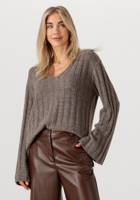 Braune MODSTRÖM Pullover TREEMD V-NECK - large