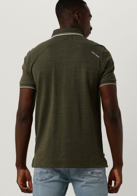 Grüne CAST IRON Polo-Shirt SHORT SLEEVE POLO INJECTED COTTON PIQUE - large