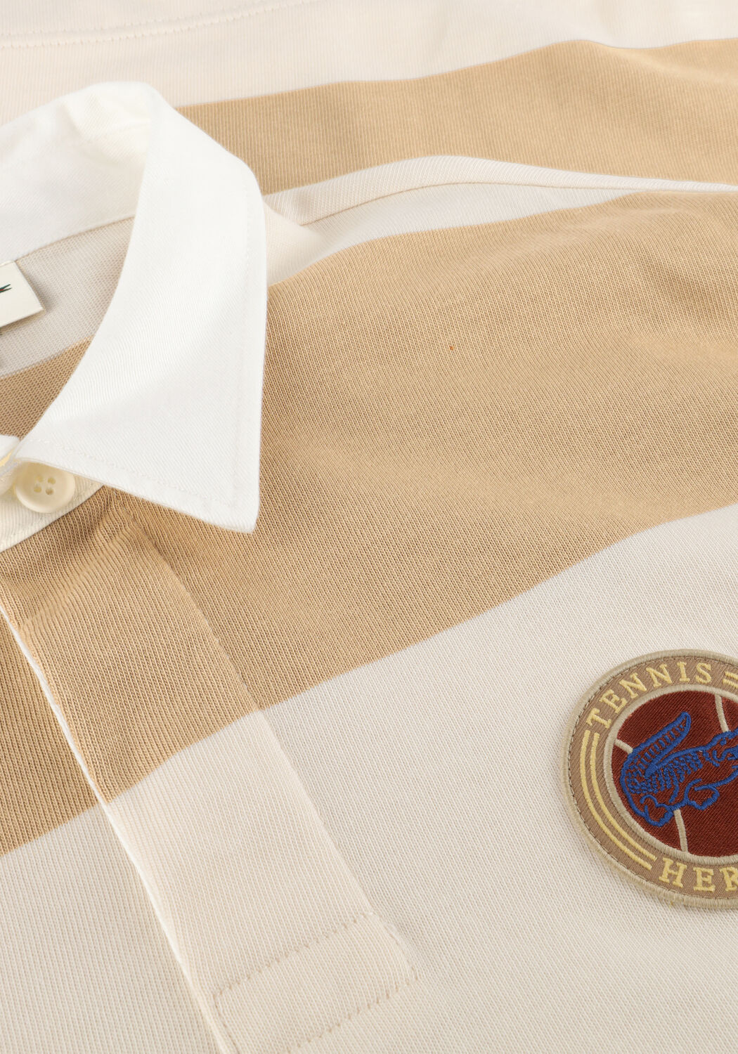 Mehrfarbige/Bunte LACOSTE Polo-Shirt BADGE ACCENT STRIPED RUGBY SHIRT - large