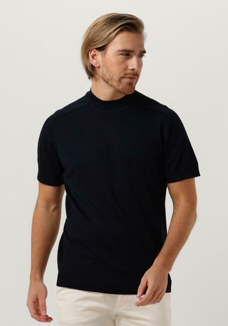 Dunkelblau SELECTED HOMME T-shirt SLHTOWN SS KNIT MOCK NECK B - large