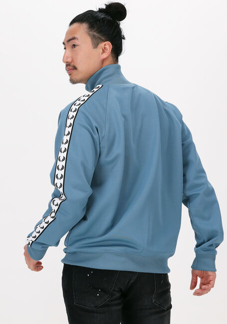 Blaue FRED PERRY Strickjacke TAPED TRACK JACKET - large