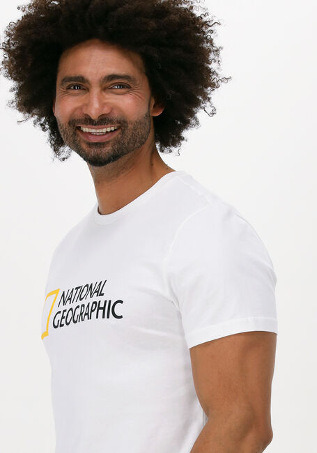 Weiße NATIONAL GEOGRAPHIC T-shirt UNISEX T-SHIRT WITH BIG LOGO - large