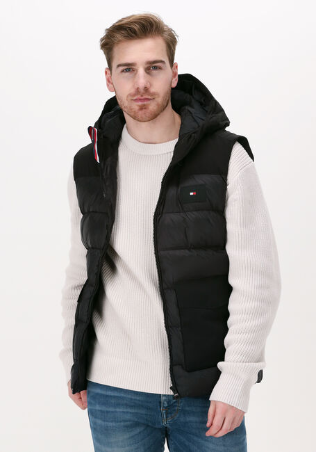 Schwarze TOMMY HILFIGER Bodywarmer MIX MEDIA VEST - large