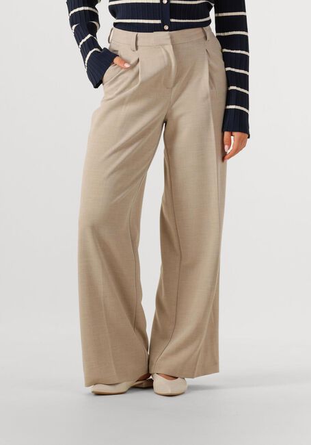 Beige OBJECT Hose OBJIVY HW WIDE PANT - large