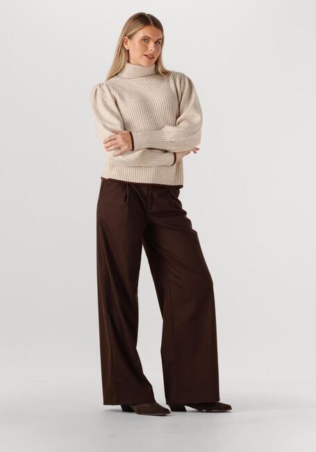 Beige CO'COUTURE Pullover ROW PUFF RIB ROLLNECK - large