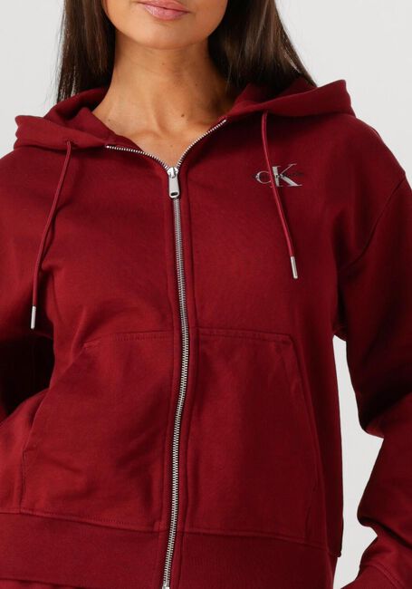 Bordeaux CALVIN KLEIN Sweatshirt MONOLOGO FRENCH TERRY FZ BF HOOD - large