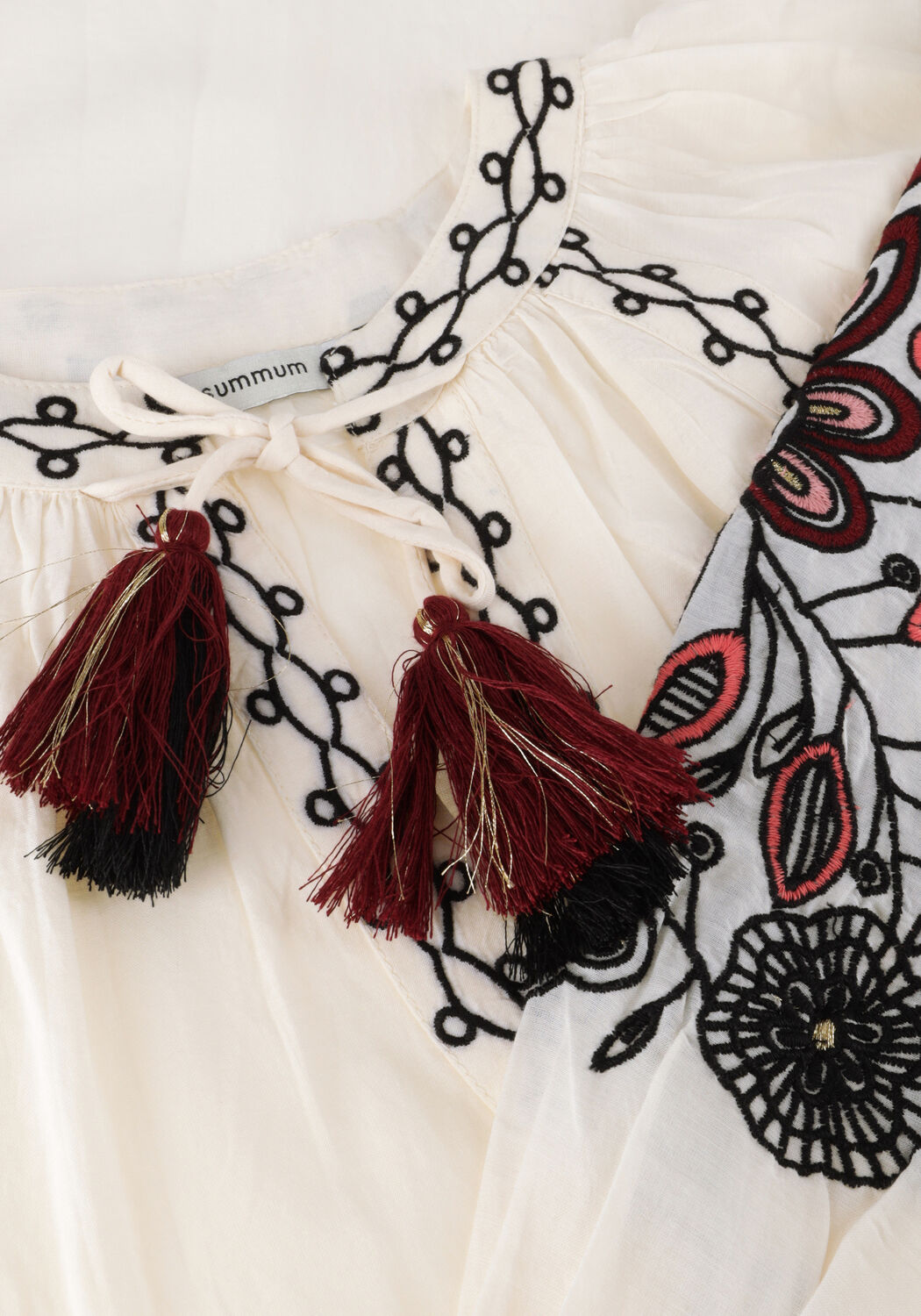 Nicht-gerade weiss SUMMUM Blusen TOP SUSHI VOILE EMBROIDERY - large