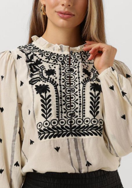 Weiße SUMMUM Top TOP VISCOSE EMBROIDERED STRIPE - large