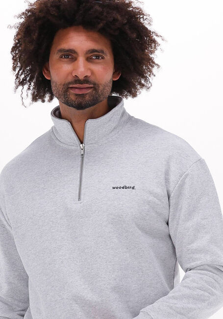 Graue WOODBIRD Sweatshirt LASS BASE HALF-ZIP - large