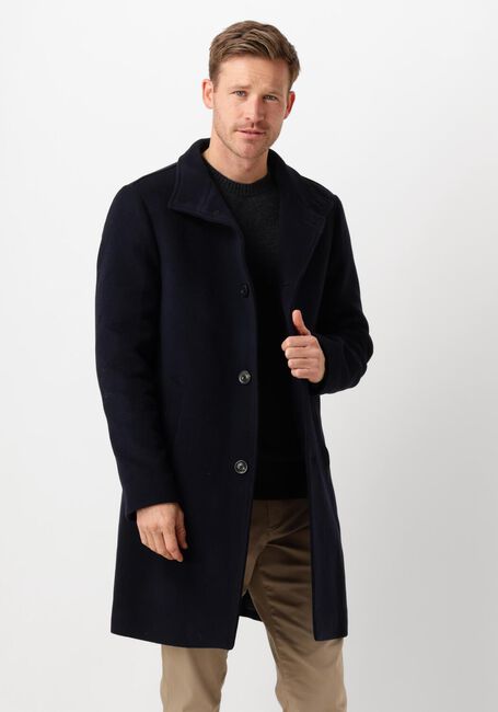 Dunkelblau TOMMY HILFIGER Mäntel DC STAND COLLAR WOOL MIX COAT - large