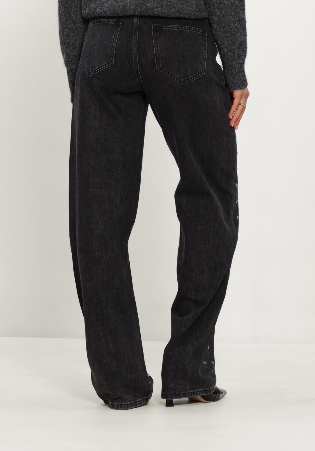Schwarze HAUTE L'AMITI&Eacute; Straight leg jeans FLIP WAIST RIVET TALL JEANS - large