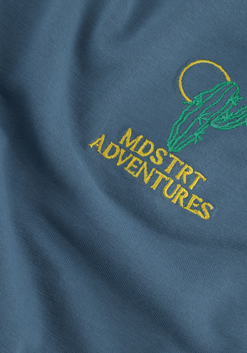 Blaue MOODSTREET Pullover SWEATSHIRT WITH CHEST AND BACK PRINT - large