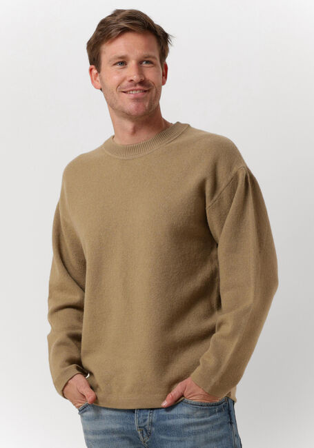 Camelfarbene SELECTED HOMME Pullover SLHPARKON LS KNIT CREW NECK G - large
