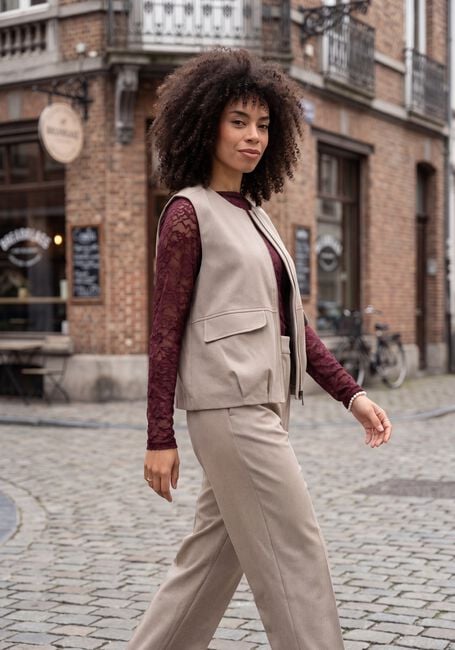 Beige CATWALK JUNKIE Weite Hose CHECK TAPERED TROUSERS - large
