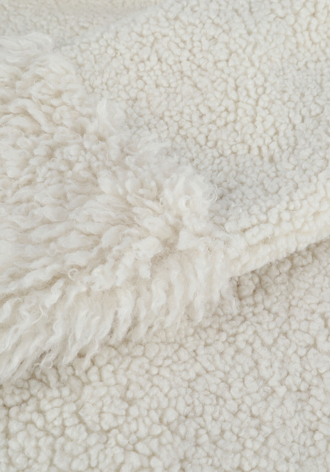 Creme BEAUMONT Teddy-Jacke LONG REVERSIBLE LAMMY MIX COAT - large