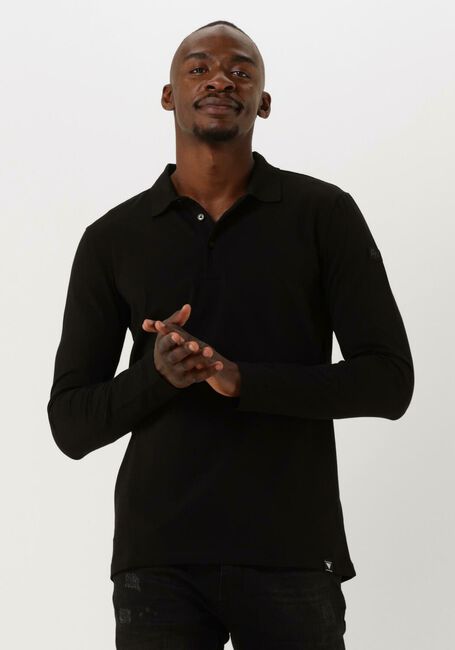 Schwarze PUREWHITE Polo-Shirt POLO LONG SLEEVE WITH LOGO TAPE ON SLEEVE - large