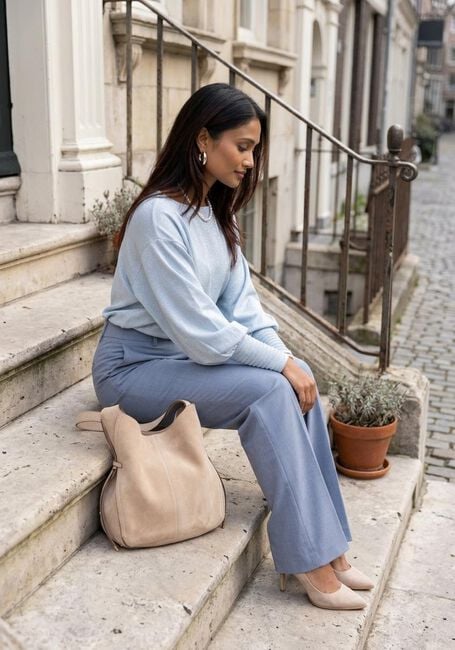 Hellblau NUKUS Pullover JORIEN PULLOVER LUREX - large