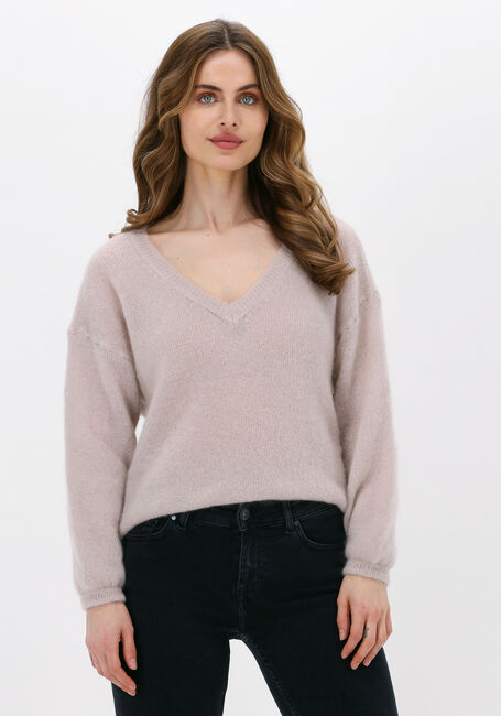 Beige AMERICAN DREAMS Pullover SILJA V NECK KNIT - large