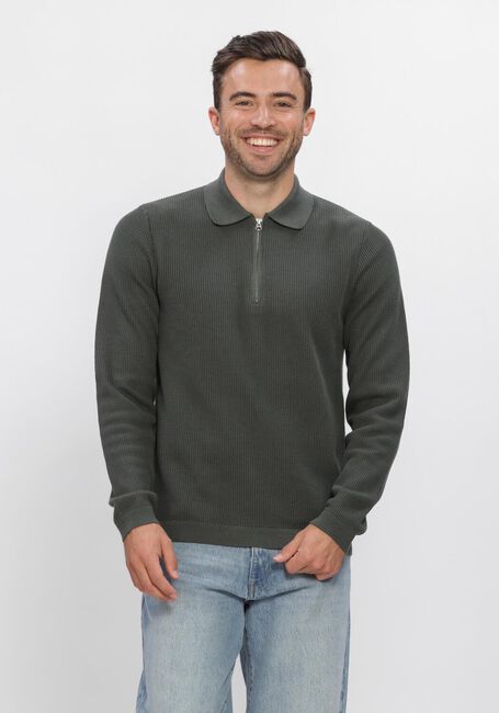 Dunkelgr&uuml;n DSTREZZED Pullover DS_KOSTAS ZIP POLO - large