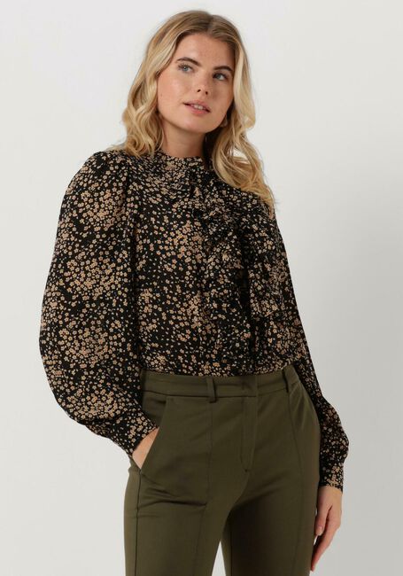 Schwarze SUMMUM Blusen SHIRT MICRO FLOWER PRINT - large