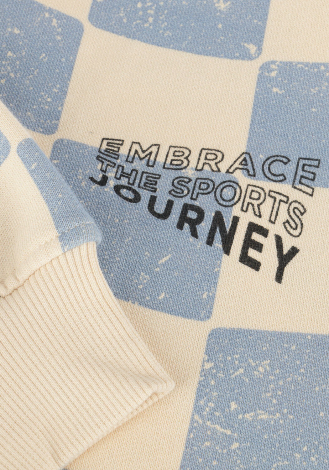 Ecru DAILY7 Sweatshirt OVERSIZED SWEATER CHECK PRINT - large