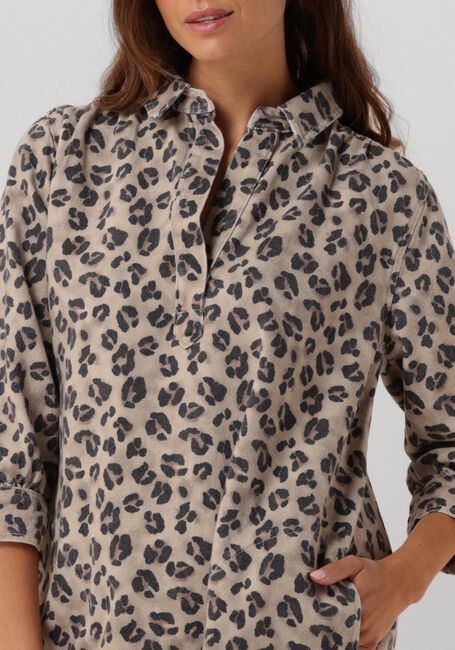 Braune BY-BAR Midikleid FLYNTH CHEETAH DRESS - large