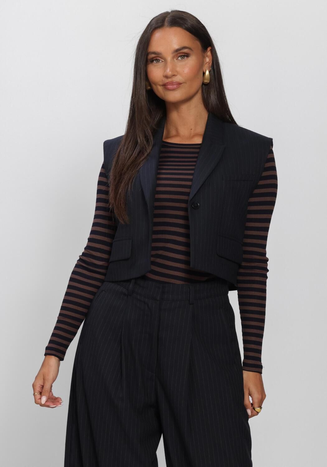 Dunkelblau BY-BAR Blazer BOBI PINSTRIPE GILET - large