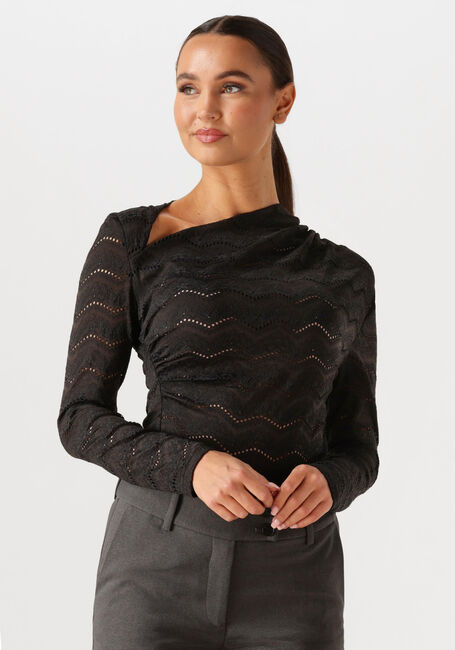 Schwarze HAUTE L'AMITI&Eacute; Blusen LACE DRAPE NECK BLOUSE - large