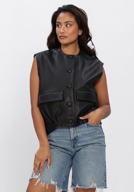 Schwarze STUDIO AR Gilet DANIELA SHEEP VEG NAPPA - large