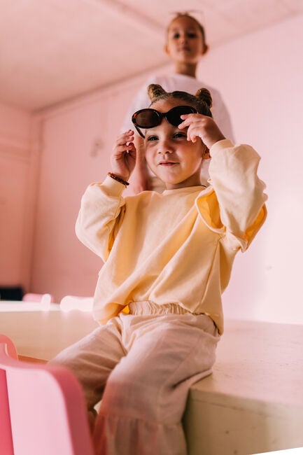 Gelbe JACKY SUE Sweatshirt LOIS RUFFLE SWEATER - large