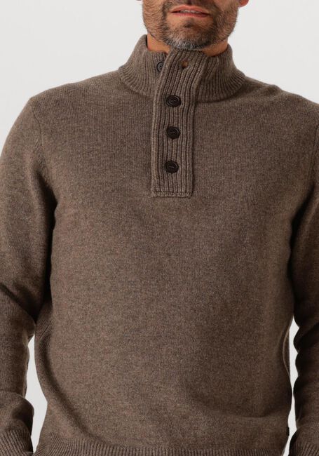 Braune BARBOUR Pullover ESSENTIAL PATCH HALF ZIP KNITTED JUMPER - large