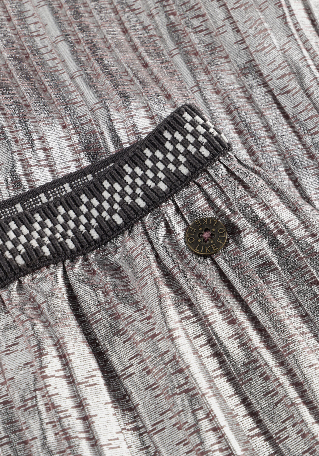 Silberne LIKE FLO Weite Hose FOLLY FLO PLISSE GLITTER PANT - large