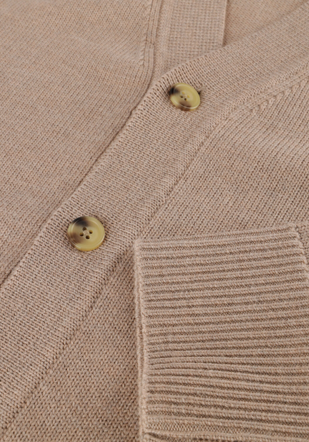 Beige SELECTED MEN Strickjacke SLHTRAY LS MERINO CHUNKY V-NECK CARDIGAN - large