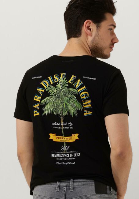 Schwarze PUREWHITE T-shirt TSHIRT WITH SMALL LOGO ON CHEST AND BIG BACK PRINT - large