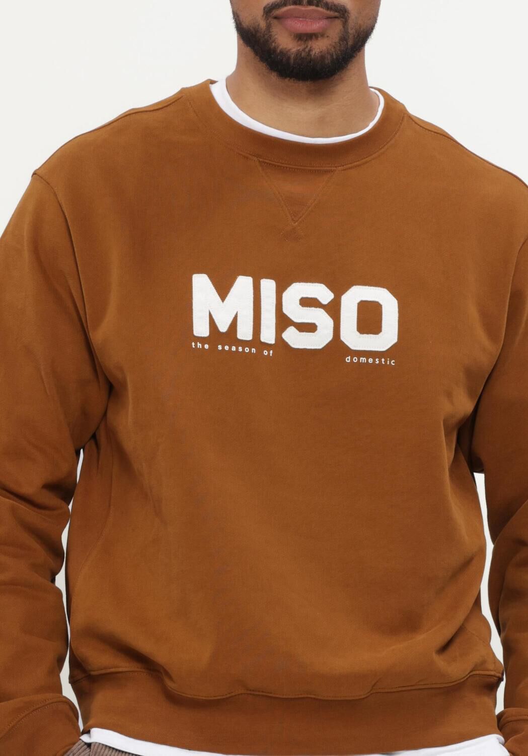 Braune SELECTED MEN Sweatshirt SLMDOMESTIC RELAXAXEL LS CREW NECK SWEAT - large