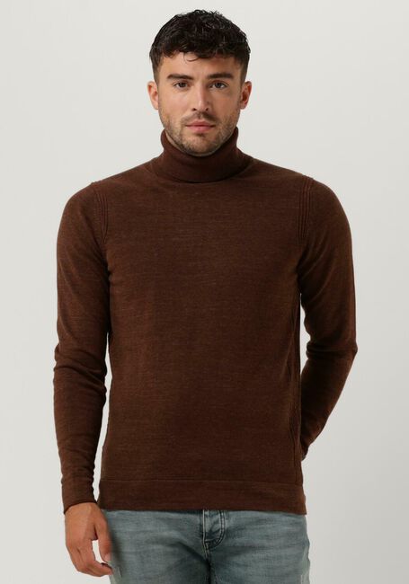 Braune CAST IRON Rollkragenpullover TURTLENECK COTTON HEATHER PLATED - large