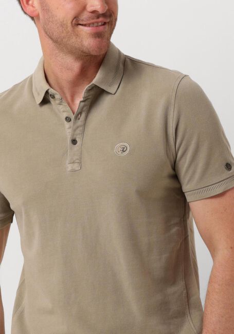 Beige CAST IRON Polo-Shirt SHORT SLEEVE POLO PIQUE GARMENT DYED - large