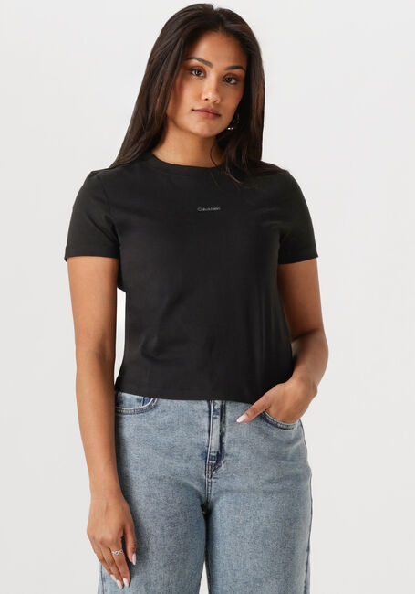 Schwarze CALVIN KLEIN T-shirt PLACED INSTITUTIONAL BABY TEE - large