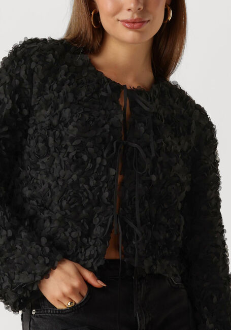 Schwarze Y.A.S. Strickjacke YASFLOWI LS JACKET - large