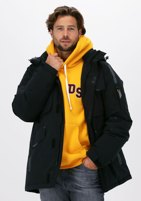 Schwarze NATIONAL GEOGRAPHIC Parkas HOODED ICONIC JACKET - large