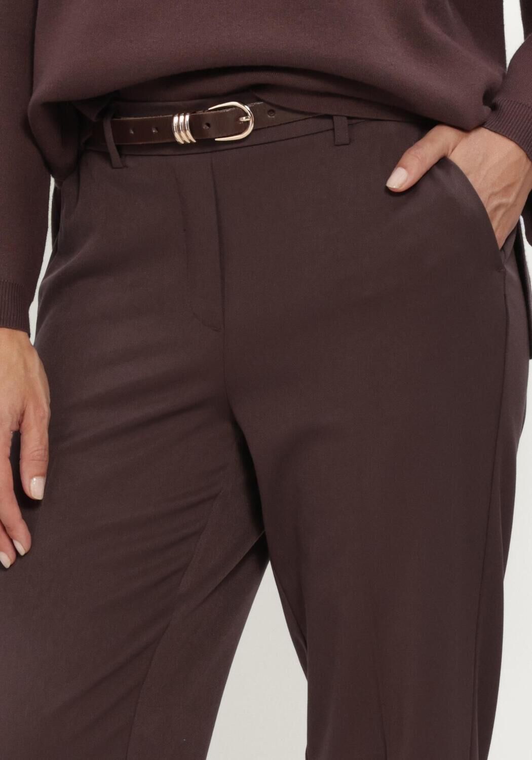 Braune OBJECT Hose OBJLISA MW STRAIGHT PANT NOOS - large
